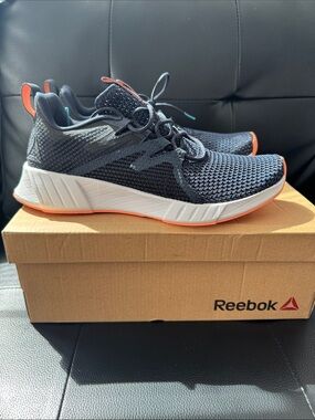 Reebok Blue xKnit Running Sneakers with Orange Trim